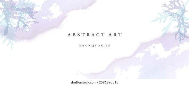 Blue Watercolor Vector Background. Wedding Abstract Design. Winter Minimal Style. Watercolor Texture. Pastel Cold Tones. Art For Invitations Cards Holiday Winter Season. Modern Cover Christmas Party.
