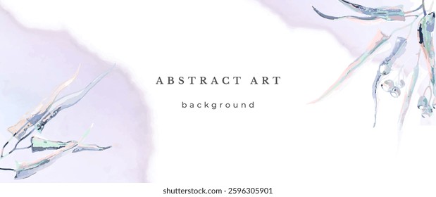 Blue Watercolor Vector Background. Wedding Abstract Design. Winter Minimal Style. Watercolor Texture. Pastel Cold Tones. Art For Invitations Cards Holiday Winter Season. Modern Cover Christmas Party.