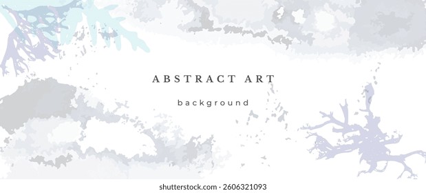 Blue Watercolor Vector Background. Wedding Abstract Design. Winter Minimal Style. Watercolor Texture. Pastel Cold Tones. Art For Invitations Cards Holiday Winter Season. Modern Cover Christmas Party.