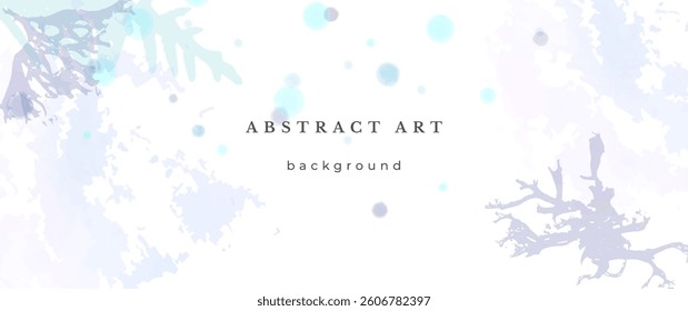 Blue Watercolor Vector Background. Wedding Abstract Design. Winter Minimal Style. Watercolor Texture. Pastel Cold Tones. Art For Invitations Cards Holiday Winter Season. Modern Cover Christmas Party.