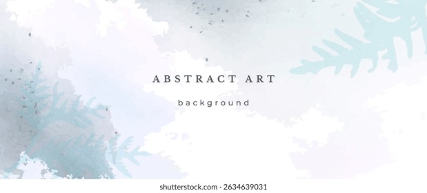 Blue Watercolor Vector Background. Wedding Abstract Design. Winter Minimal Style. Watercolor Texture. Pastel Cold Tones. Art For Invitations Cards Holiday Winter Season. Modern Cover Christmas Party.