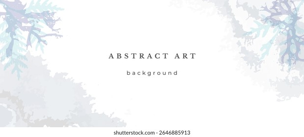 Blue Watercolor Vector Background. Wedding Abstract Design. Winter Minimal Style. Watercolor Texture. Pastel Cold Tones. Art For Invitations Cards Holiday Winter Season. Modern Cover Christmas Party.