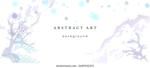Blue Watercolor Vector Background. Wedding Abstract Design. Winter Minimal Style. Watercolor Texture. Pastel Cold Tones. Art For Invitations Cards Holiday Winter Season. Modern Cover Christmas Party.