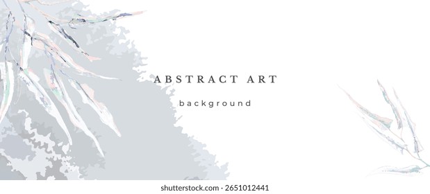Blue Watercolor Vector Background. Wedding Abstract Design. Winter Minimal Style. Watercolor Texture. Pastel Cold Tones. Art For Invitations Cards Holiday Winter Season. Modern Cover Christmas Party.