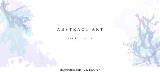 Blauer Aquarell, Vektorhintergrund. Abstraktes Hochzeitsdesign. Minimaler Winterstil. Aquarell-Textur. Pastell kalte Töne. Kunst für Einladungen Karten Urlaub Wintersaison. Modern Cover Weihnachtsfeier.