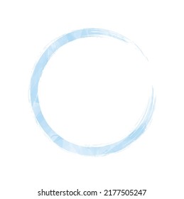 blue watercolor vector round brush painted ink stamp banner frame