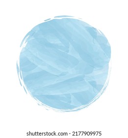 blue watercolor vector round brush painted ink stamp banner frame