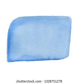 Blue watercolor vector spot, hand drawn watercolor stain smear brush, isolated on white background