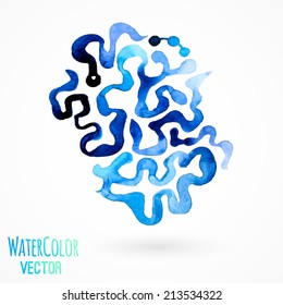 Blue watercolor vector symbol for icon. vector logo design template for Corporate, Media, Technology style.