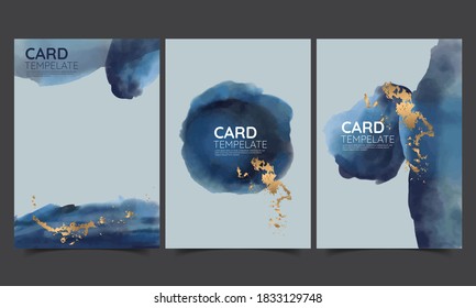 blue watercolour card template, great for cover wedding invitations, luxury spa, hotel, card, invitation, salon and more