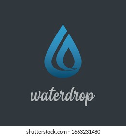 Placa de agua azul con el logotipo estilizado de remolinos