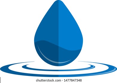 blue waterdrop symbol isolated on white background vector illustration