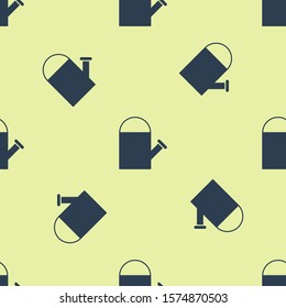 Blue Watering can icon isolated seamless pattern on yellow background. Irrigation symbol.  Vector Illustration