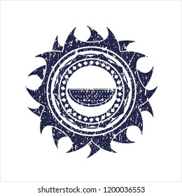 Blue watermelon icon inside rubber texture