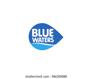 Blue Waters vector icon. logo