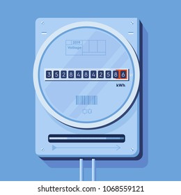 Blue Watt-hour electric meter