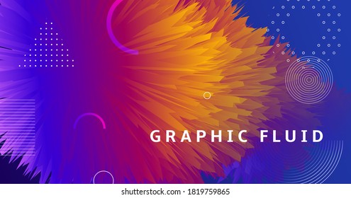 Blue Wave 3d Liquid Shapes. Vector Bright Cover. Fluid Graphic Concept. Colorful Geometric Motion. 3d Liquid Shapes. Flow Color Flyer. Vibrant Modern Wallpaper. Creative 3d Liquid Shapes.