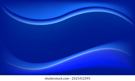 Blue wave abstract background with copy space for text.
