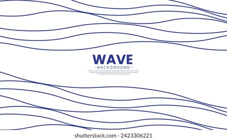 Blue wave abstract background. The dynamic blend of curves and lines creates a captivating blue wave pattern, perfect for banners, cards, or wallpapers