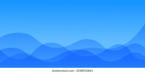 Plano de fundo abstrato de onda azul com cores de gradiente. Ideal para projetos de design moderno, cartazes, sites e layouts digitais.