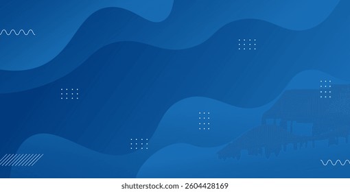 Blue wave abstract background featuring gradient colors. Ideal for modern design projects, posters, websites, and digital layouts.
