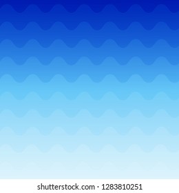 Blue wave abstract background in flat vector illustration design style.