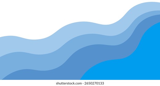 Blue wave abstract background with gradient for backdrop or presentation. Vector