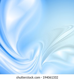 Blue wave abstract background with  light lines and shadows. 