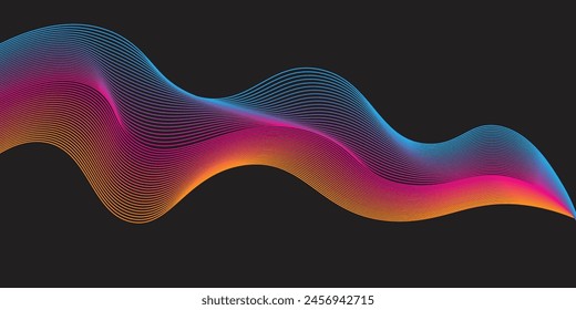 Blue wave abstract background. Liquid color background design. Fluid gradient shapes composition. Futuristic design for posters, banner, vector