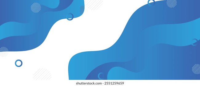 Blue wave abstract background. Liquid color background design. Fluid gradient shapes composition. Futuristic design for posters, banner