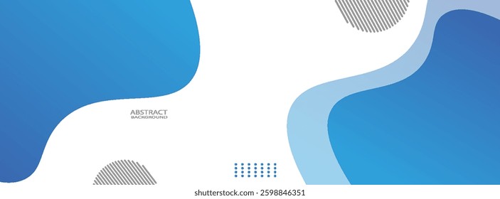 Blue wave abstract background. Liquid color background design. Fluid gradient shapes composition. Futuristic design for posters, banner, web header, presentation design and much more