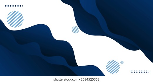 Blue wave abstract background. Liquid color background design. Fluid gradient shapes composition. Futuristic design for posters, banner, web header, presentation design and much more