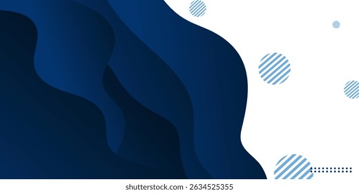 Blue wave abstract background. Liquid color background design. Fluid gradient shapes composition. Futuristic design for posters, banner, web header, presentation design and much more