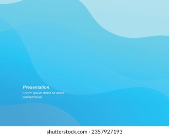 blue wave abstract background presentation layout  template design.