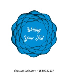 Blue wave abstract background template with center empty space for writing your text., Vector EPS.10