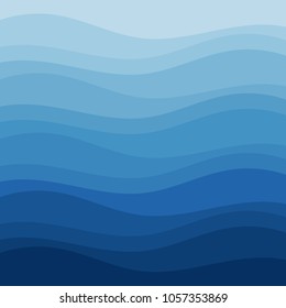 Blue wave abstract background vector.