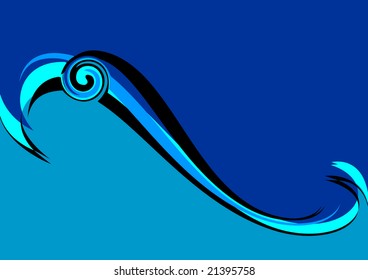 Blue wave. Abstract background. Vector illustration.