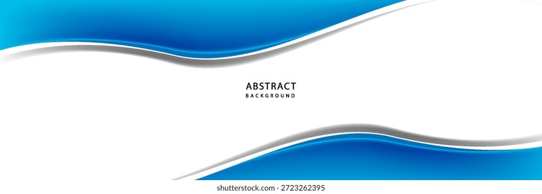 Blaue Welle abstrakter Hintergrund mit weißem Raum und gebogenem dekorativem Design für moderne Heldenbanner.Vektorgrafik eps10