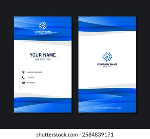 blue wave abstract business card
