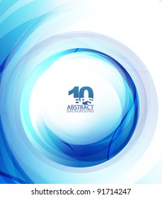 Círculo abstracto de ondas azules