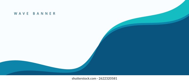 Blue Wave Abstract Corporate Background for Business and Banner Design	
