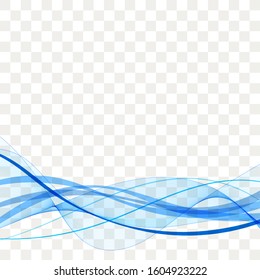 blue Wave. abstract curves. vector lines
