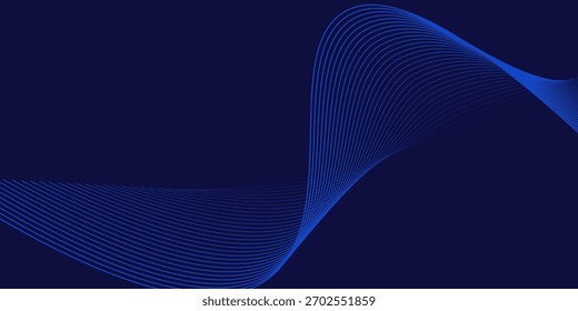 Un diseño abstracto de la onda azul contra un fondo azul oscuro