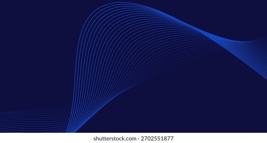 A blue wave abstract design against a dark blue background