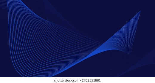 A blue wave abstract design against a dark blue background
