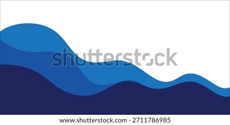 Blue Wave Abstract Design With Flowing Ocean-Like Bands eps10