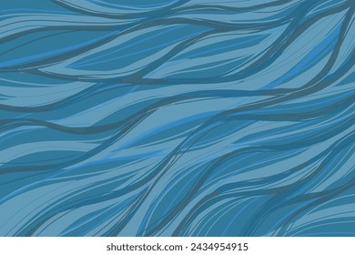 Blue wave. Blue abstract wave flow, vector abstract design element. Blue Simple Abstract Background. Blue river ocean wave layer vector background
