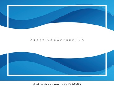 blue wave abstract frame background design gradient color