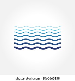 Blue wave abstract icon isolate background