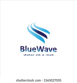 Blue wave abstract logo vector